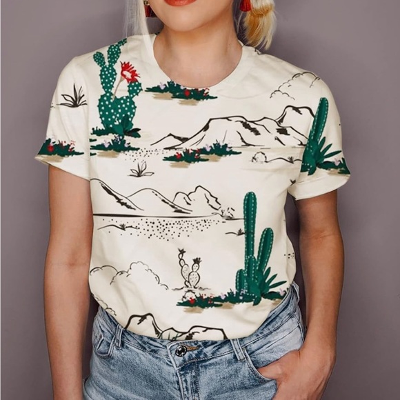 Cactus Graphic T shirt Women Sz small. NWOT - Picture 5 of 6